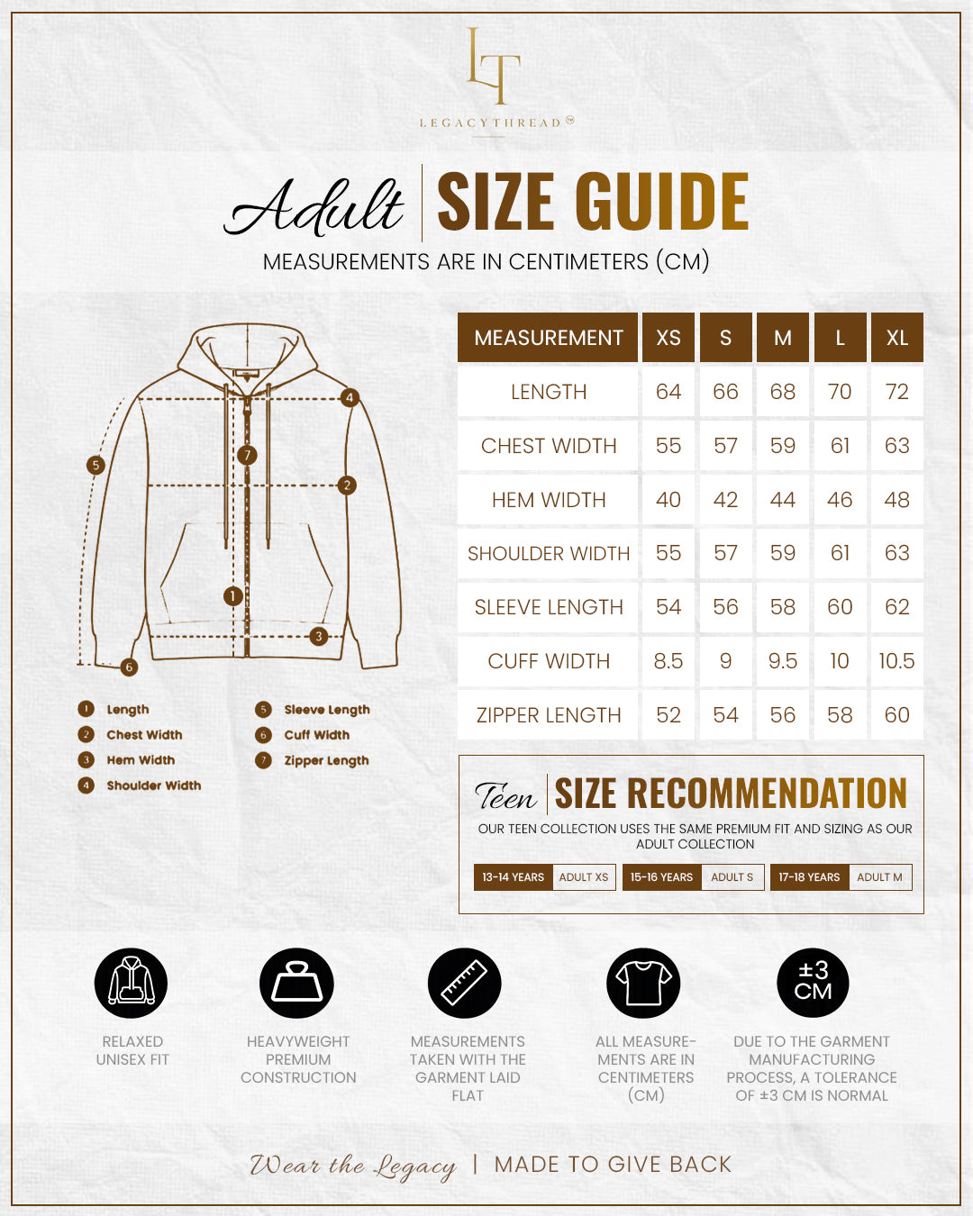 Adult Size Guide
