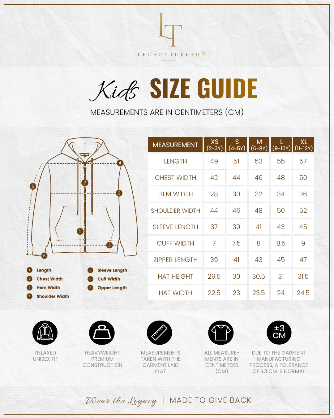 Kids Size Guide